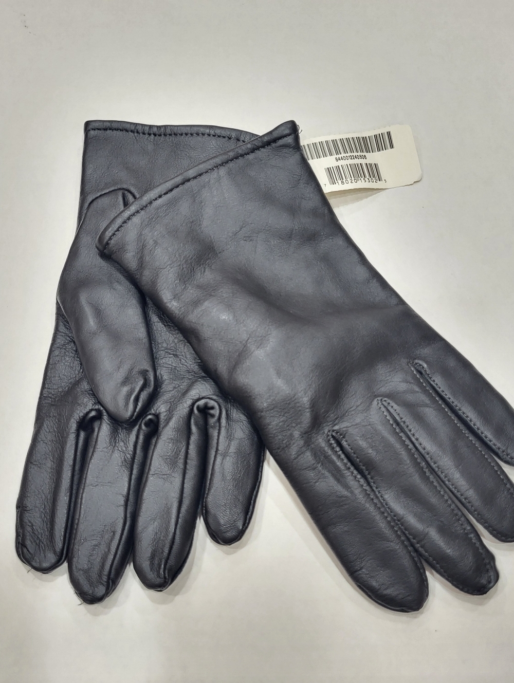 Samco Mens Black Leather Gloves Wool Size 9 Winter